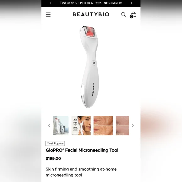 GloPRO Facial Microneedling Tool in LIMITED EDITION PINK STRIPE, New In Case - Picture 2 of 7